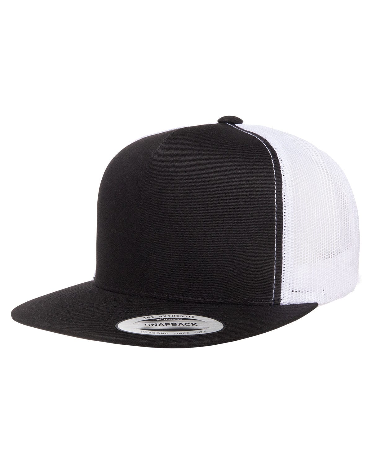 Yupoong Headwear OS / Black/ White Yupoong 6006: Adult 5-Panel Classic Trucker Cap