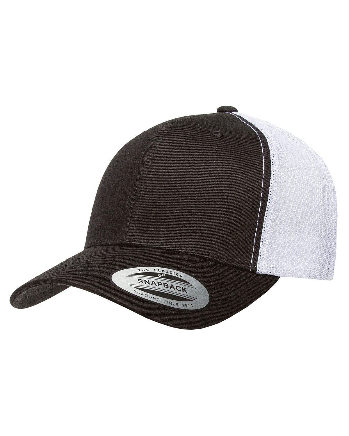 Yupoong Headwear OS / Black/White Yupoong 6606: Adult Retro Trucker Cap