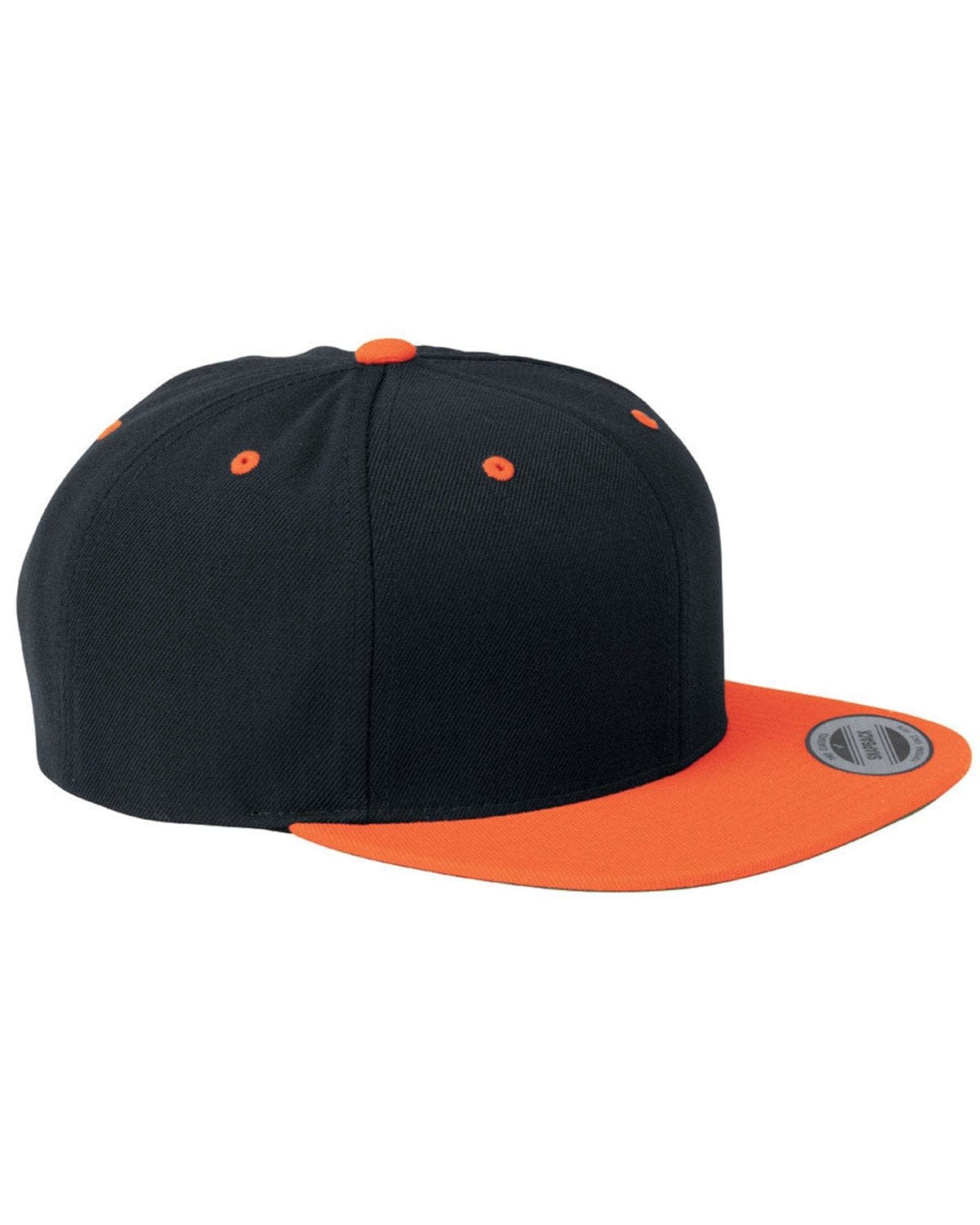 Yupoong Headwear OS / Blck/ Neo Orange Yupoong 6089: Adult 6-Panel Structured Flat Visor Classic Snapback