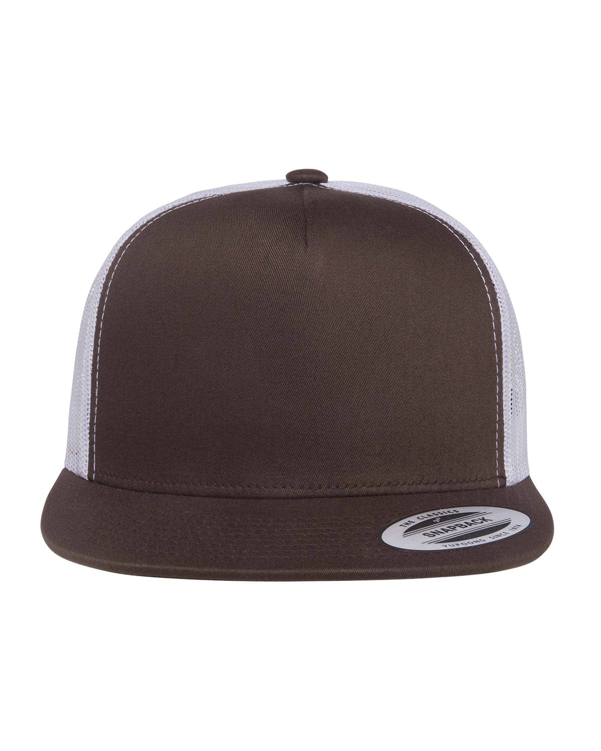 Yupoong Headwear OS / Brown/ White Yupoong 6006 Adult 5-Panel Classic Trucker Cap