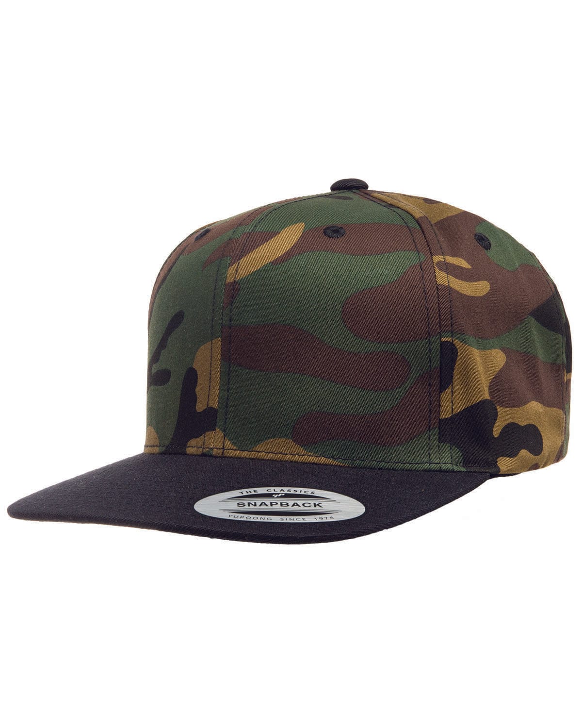 Yupoong Headwear OS / Camo/ Black Yupoong 6089: Adult 6-Panel Structured Flat Visor Classic Snapback