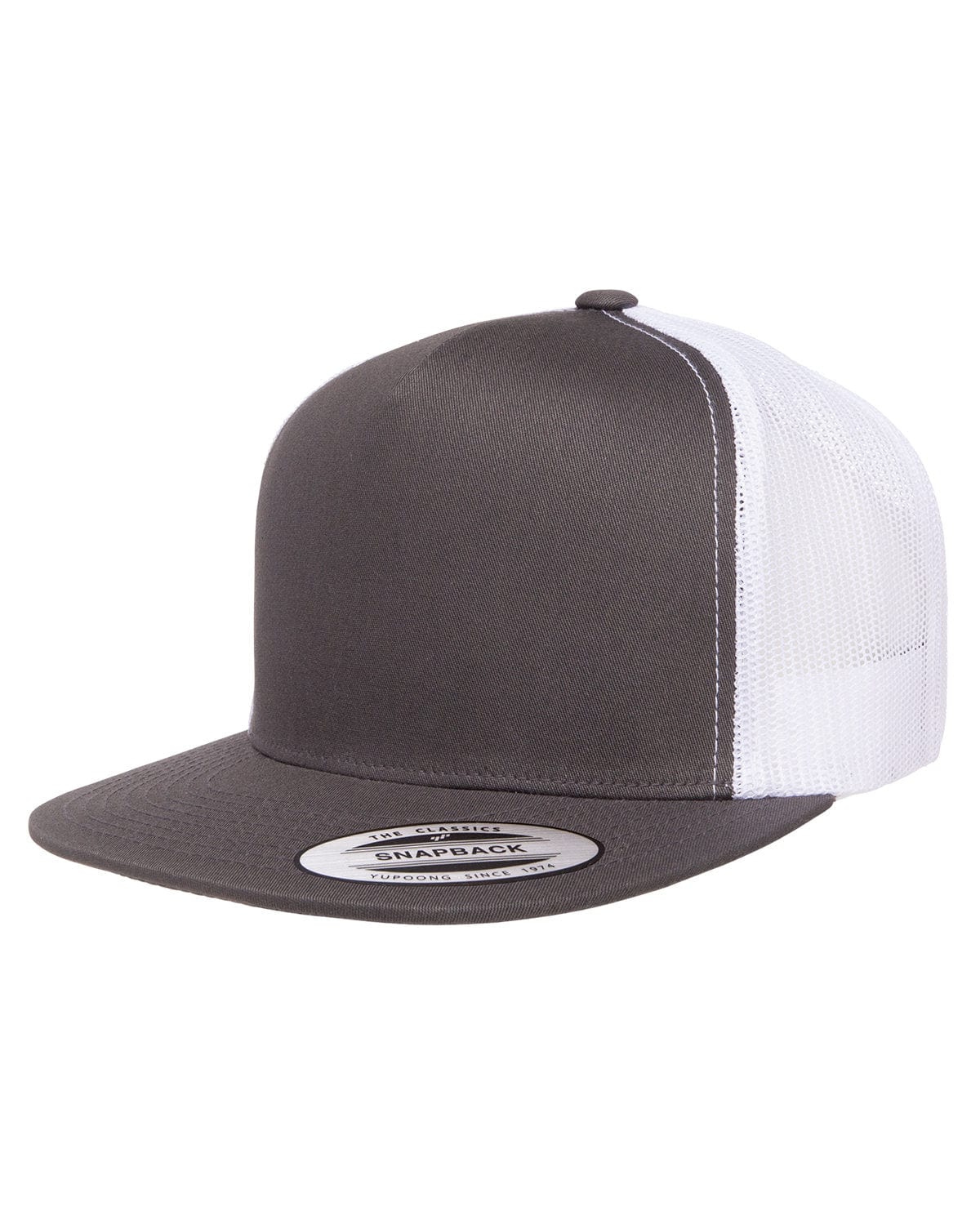 Yupoong Headwear OS / Charcoal/ White Yupoong 6006: Adult 5-Panel Classic Trucker Cap
