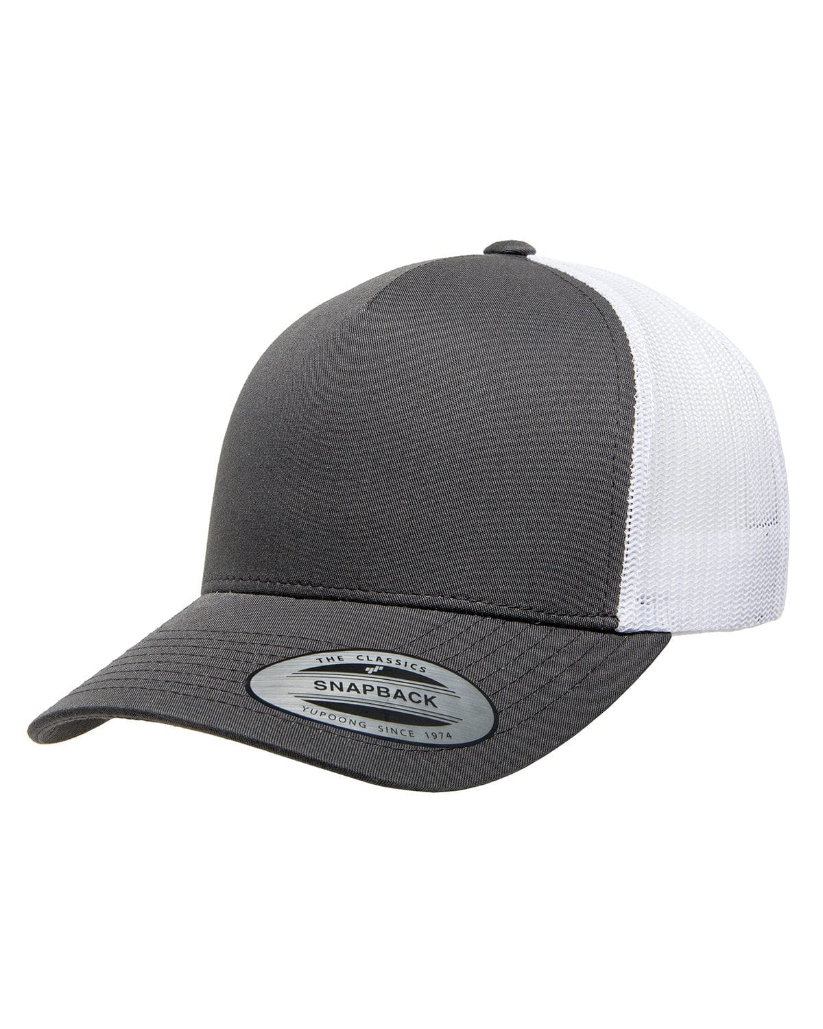 Yupoong Headwear OS / Charcoal/ White Yupoong 6506: Adult 5-Panel Retro Trucker Cap