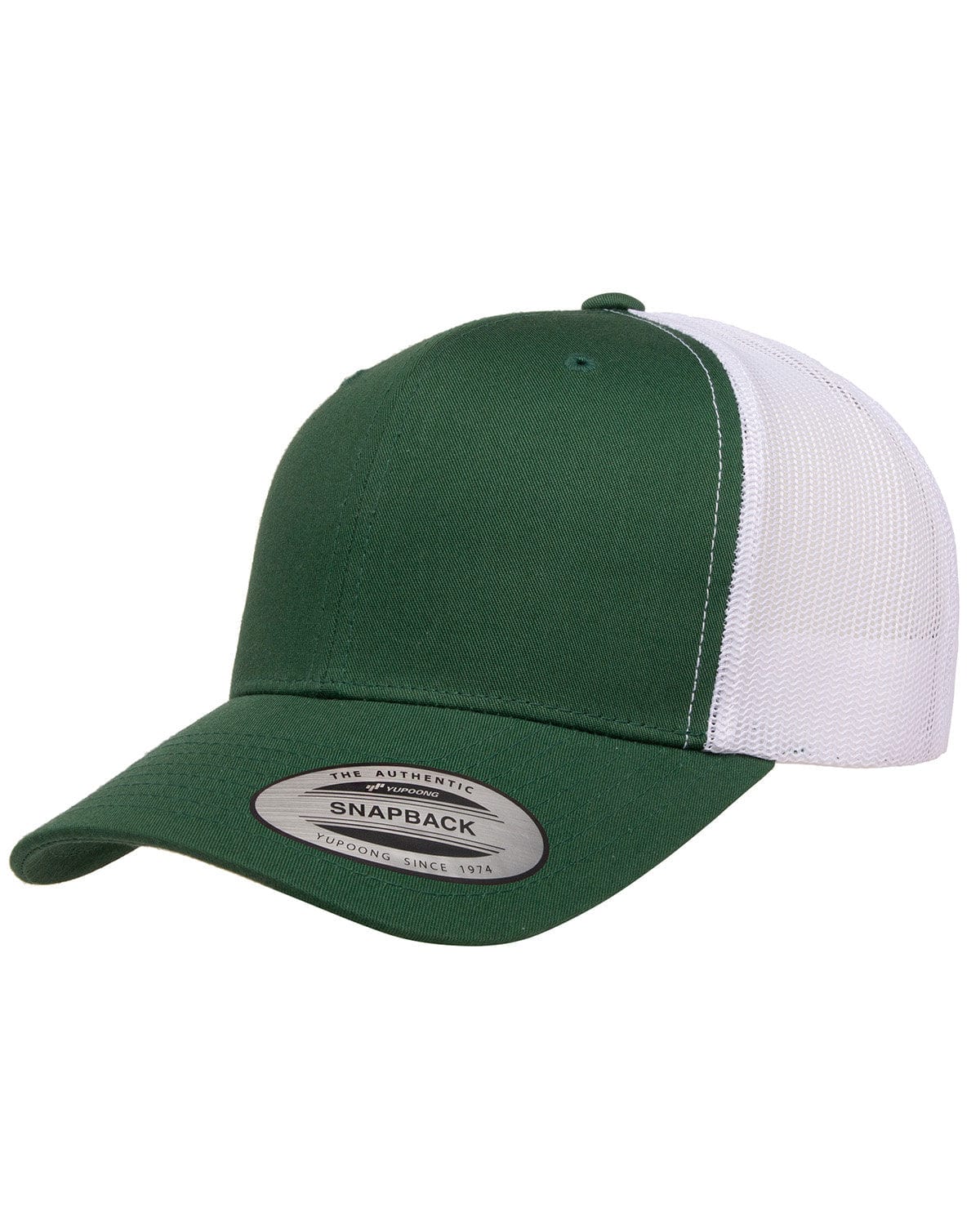 Yupoong Headwear OS / Evergreen/ White Yupoong 6606: Adult Retro Trucker Cap