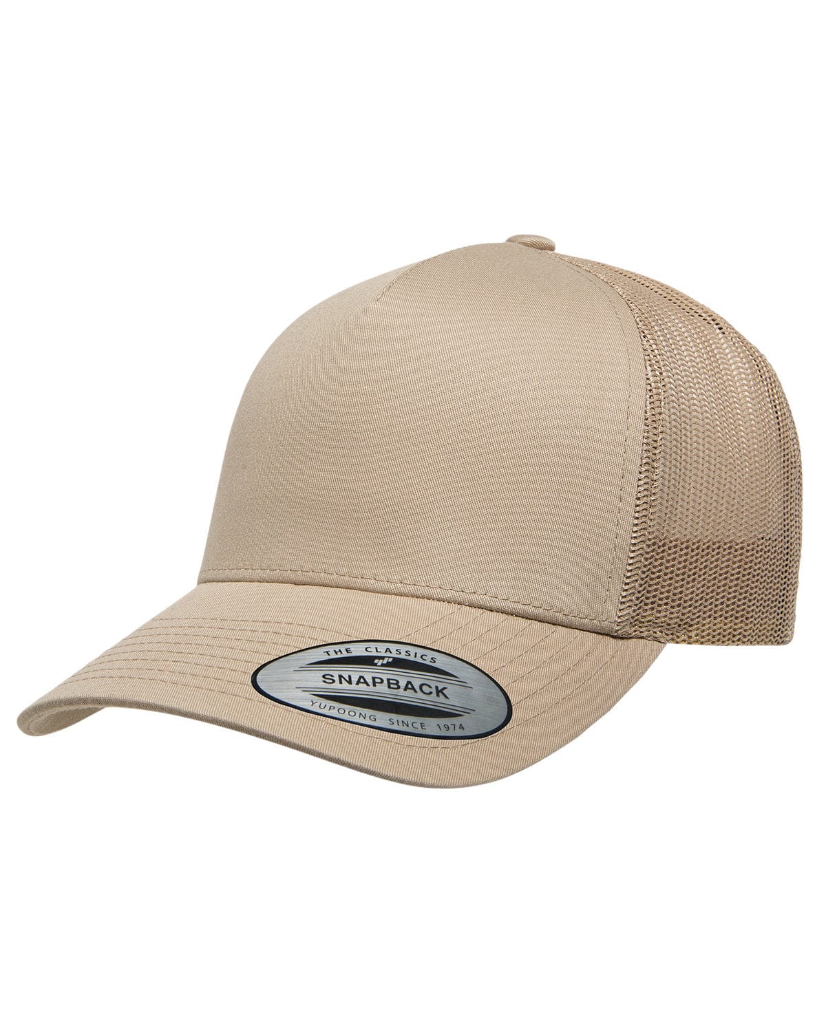 Yupoong Headwear OS / Khaki Yupoong 6506: Adult 5-Panel Retro Trucker Cap