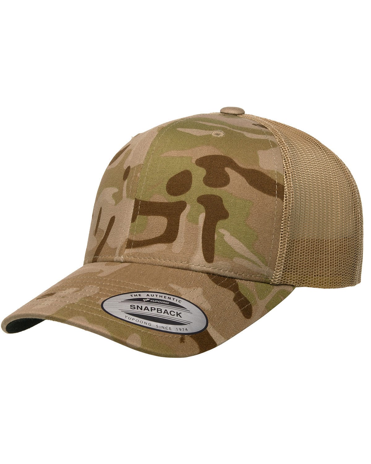 Yupoong Headwear OS / Mlticm Arid/ Tan Yupoong 6606MC: YP Classics Retro Trucker Multicam Snapback