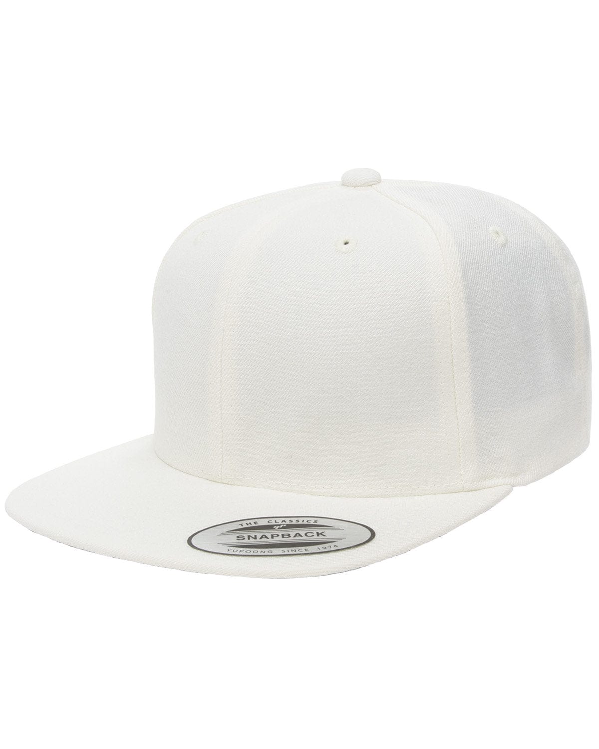 Yupoong Headwear OS / Natural Yupoong 6089: Adult 6-Panel Structured Flat Visor Classic Snapback