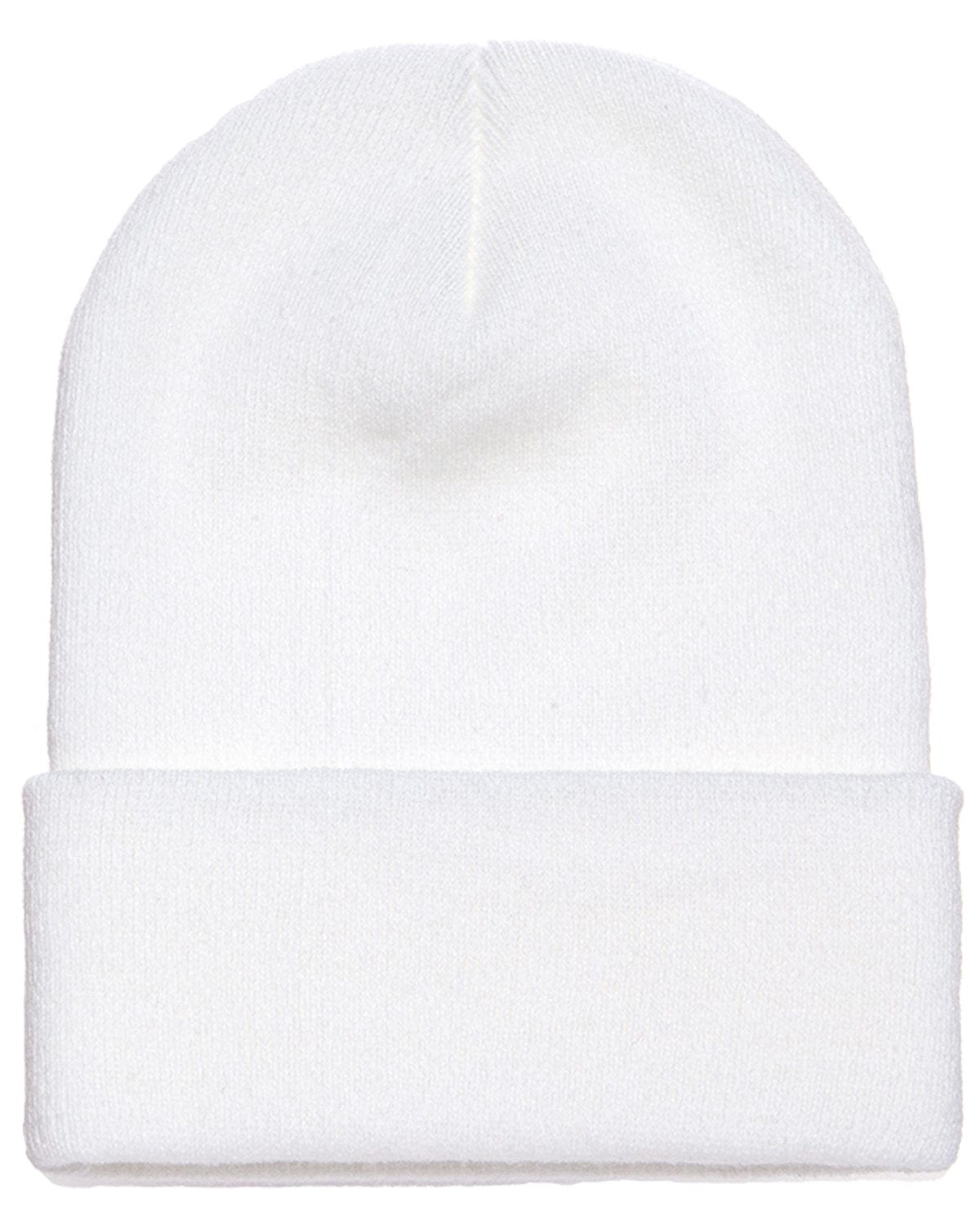Yupoong Headwear OS / White Yupoong 1501: Adult Cuffed Knit Beanie