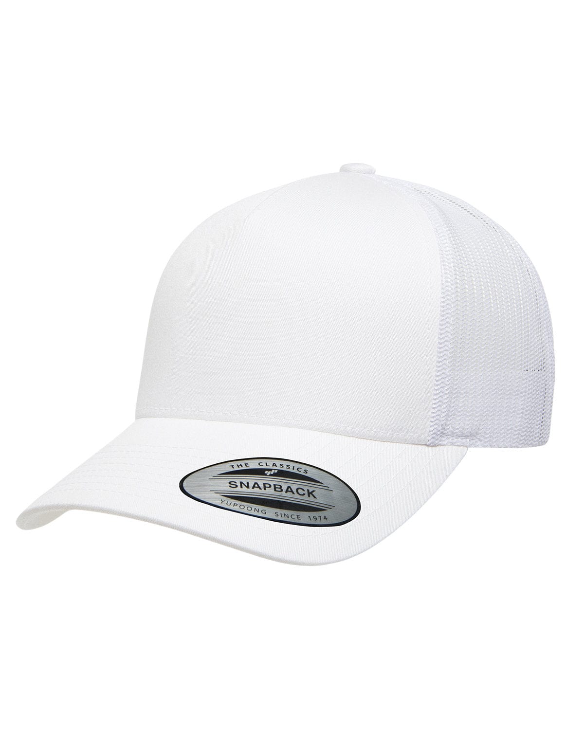 Yupoong Headwear OS / White Yupoong 6506: Adult 5-Panel Retro Trucker Cap