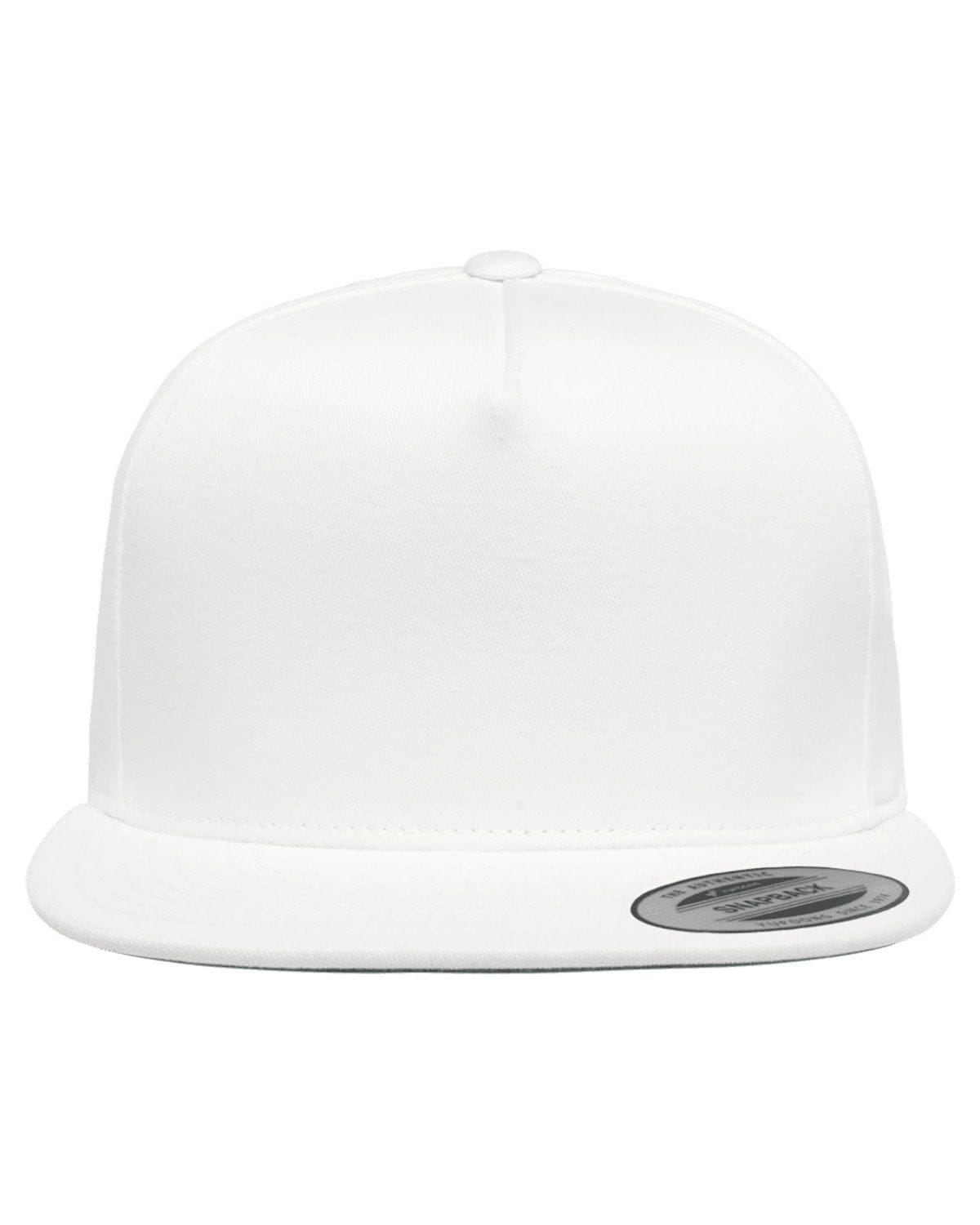 Yupoong Headwear OS / White Yupoong Y6007: Adult 5-Panel Cotton Twill Snapback Cap
