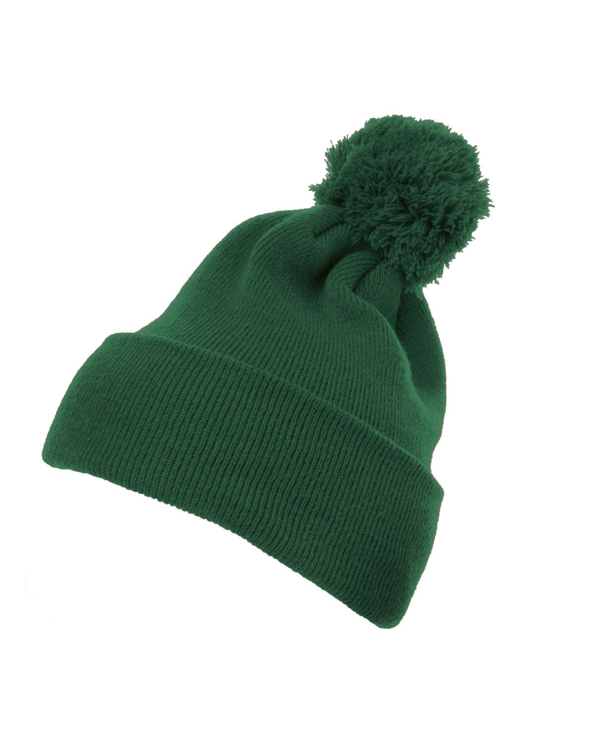 Yupoong Headwear Yupoong 1501P: Cuffed Knit Beanie with Pom Pom Hat